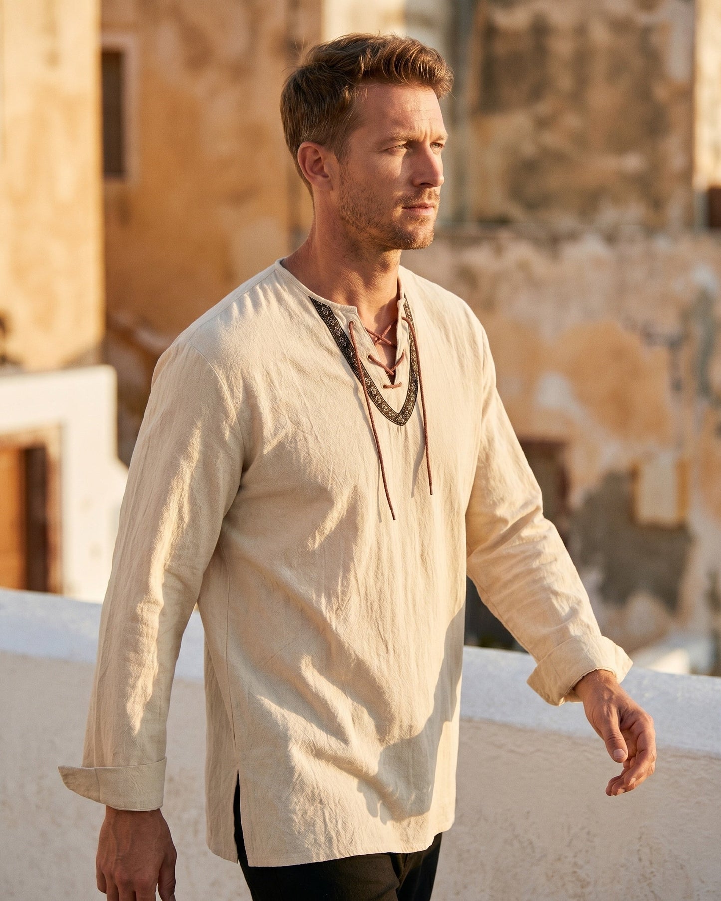 Vicente Cotton Blend Linen Shirt