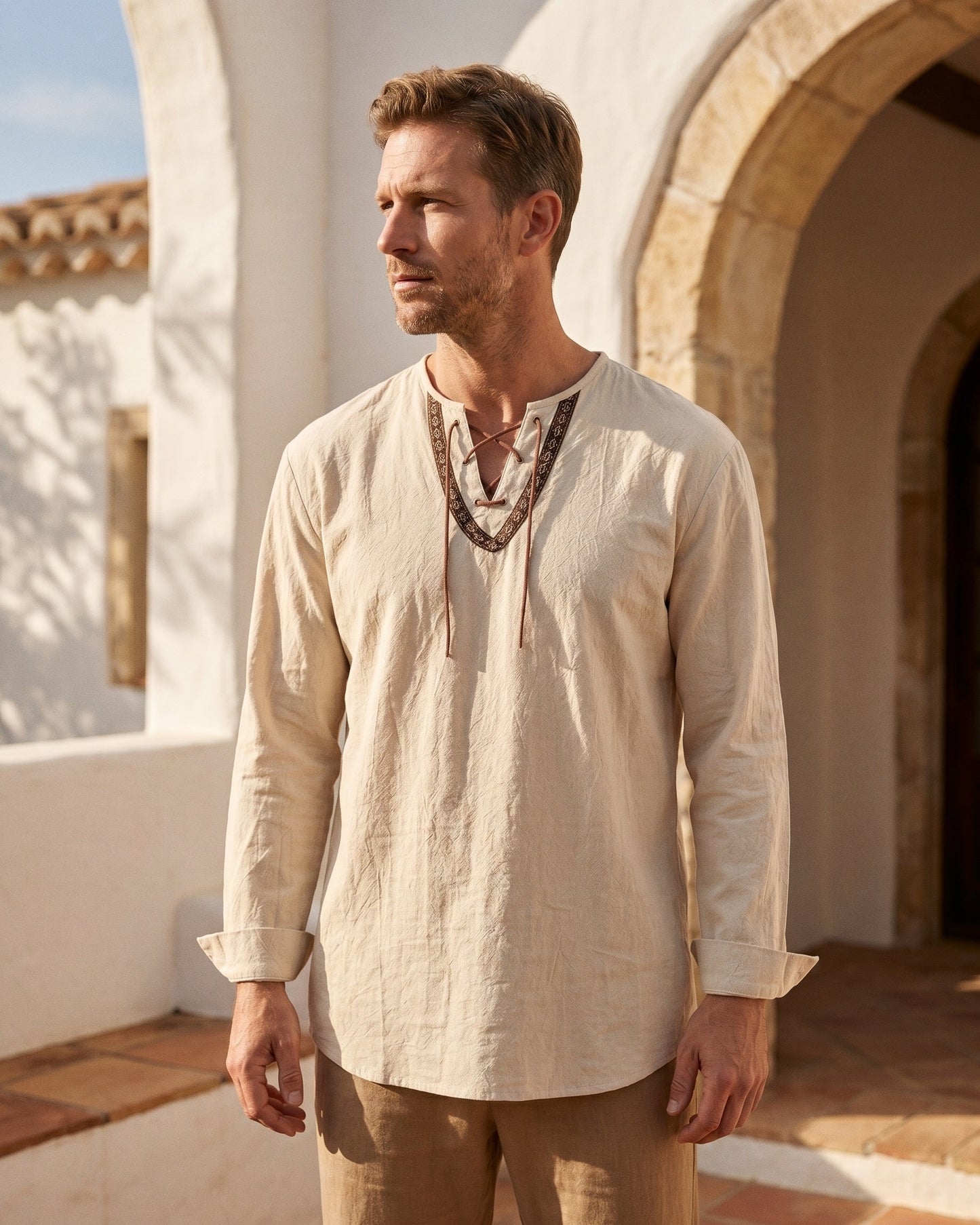 Vicente Cotton Blend Linen Shirt