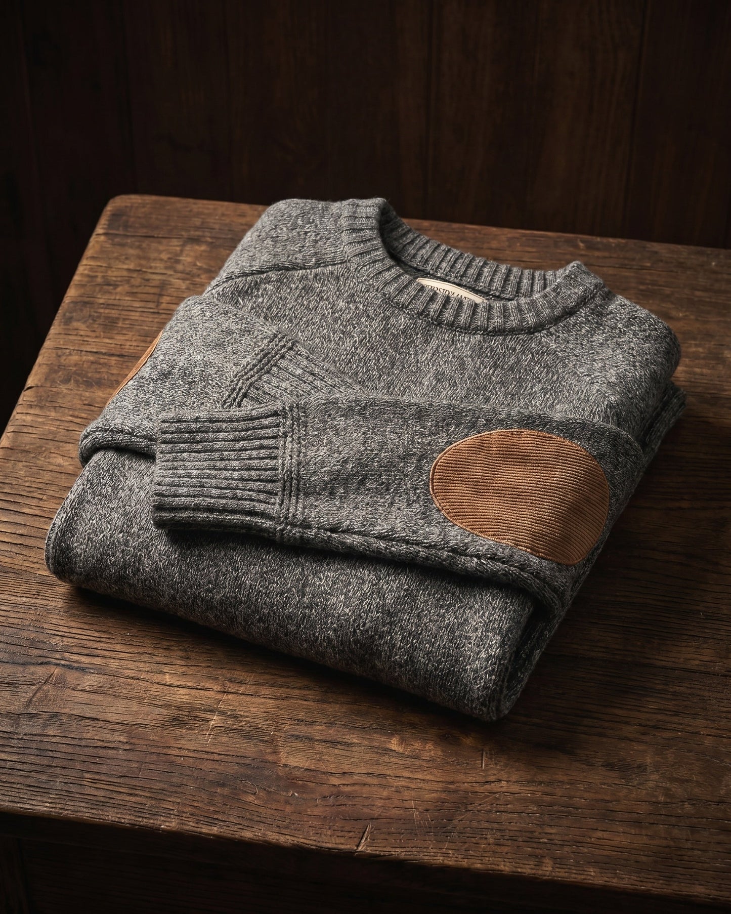 Massimo Elbow-Patch Crewneck Sweater