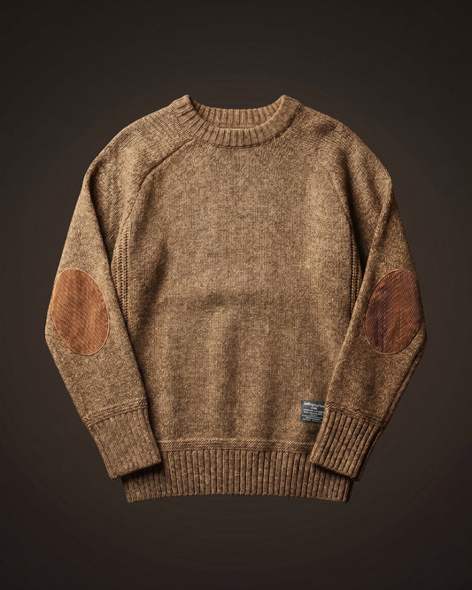 Massimo Elbow-Patch Crewneck Sweater